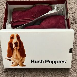 Hush Puppies Burgundy Suede loafer booties!